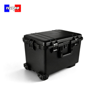 Boîte à outils rigide de protection pour extérieur, étanche, en plastique, avec roulettes