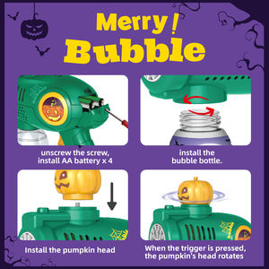 屋外21穴パンプキンスピンライトプラスチックシャボン玉マシン自動おもちゃ銃 - Product Image 5