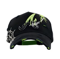 Topi Baseball Barbas Caps Custom 5 Panel Gorras Suede dengan Pinggiran Melengkung Hitam Original Yo No Pesco Hats G5