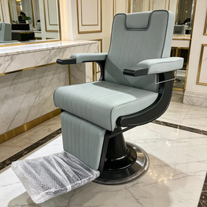 Fauteuil de massage facial inclinable à pompe hydraulique robuste de style classique vintage DM Luxury, fauteuil de coiffure pour hommes - Product Image 1