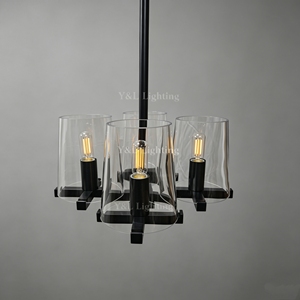 Lampada a Sospensione Contemporanea in <span class=keywords><strong>Metallo</strong></span> Argento con 4 Paralumi in Tessuto Beige, Luce da Soffitto Regolabile <span class=keywords><strong>per</strong></span> Villa e Hotel - Product Image 5