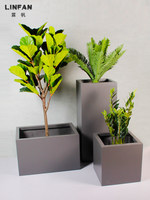 Pots et jardinières en fibre de verre pour l'extérieur, grands bacs à fleurs rectangulaires blancs pour la cour, terrasse, sur mesure