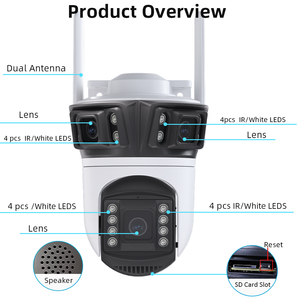 Icsee 4k 8MP ba màn hình ba ống kính CC TV Máy Ảnh wifi không thấm nước an ninh ip Mạng Máy ảnh chuyển động báo động tự động theo dõi <span class=keywords><strong>ipcam</strong></span> - Product Image 2