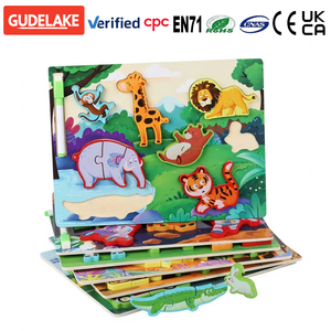 Juguete <span class=keywords><strong>de</strong></span> Rompecabezas <span class=keywords><strong>de</strong></span> Madera Montessori Dos en Uno, Tridimensional, <span class=keywords><strong>de</strong></span> Doble Cara, para Agarrar con la Mano, para la Educación <span class=keywords><strong>de</strong></span> la Primera Infancia - Product Image 1