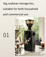 Mini moulin à café électrique portable en acier inoxydable avec meules coniques pour la maison, le camping et l'extérieur