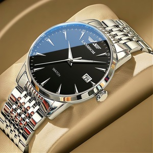 Reloj de cuarzo clásico y sencillo para hombre, de acero inoxidable, resistente al agua, luminoso, para uso empresarial. - Product Image 6