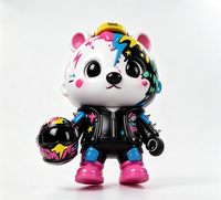 Figurine personnalisée Graffiti Rider Bear en PVC et ABS, statue moulée, fabrication OEM en usine chinoise pour la vente en gros aux marques
