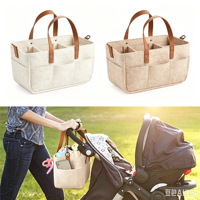 Panier de rangement multifonctionnel en feutre pour couches, avec poches, panier portable pour lingettes de bébé avec séparateurs pour la chambre de bébé et les fêtes prénatales