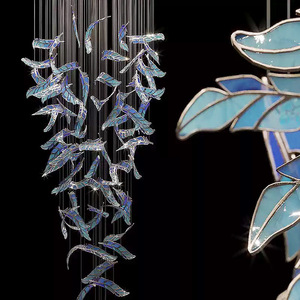 Lustre d'ingénierie personnalisé de grande taille <span class=keywords><strong>Iris</strong></span>, éclairage artistique de qualité architecturale pour hall d'hôtel, salle de banquet et club-house - Product Image 6