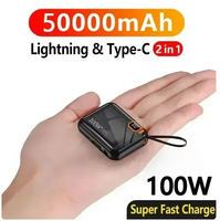 Banco de energía portátil de 10000mAh Pd desmontable Usb a cable tipo C cargador rápido bidireccional Mini banco de energía para Iphone Xiaomi