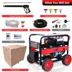 Kuhong - Nueva Hidrolavadora de Alta Presión Diésel de 2500 psi, 170 bar, 10.6 GPM, <span class=keywords><strong>20</strong></span> HP, con Boquilla Rotatoria de Acero Inoxidable para Limpieza de Alcantarillado, Certificación CE - Product Image 2