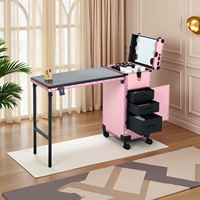 Table de Manucure Professionnelle de Luxe pour Nail Art, Chariot Cosmétique Pliable Double Face Style Japonais, Faible MOQ, Bureau à Ongles