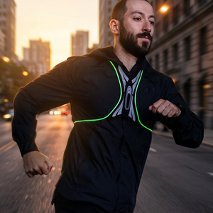 OEM USB Rechargeable <b>LED</b> Green <b>Light</b> for <b>Running</b> Safety Personal High Visibility Optical Fiber - Product Image 1