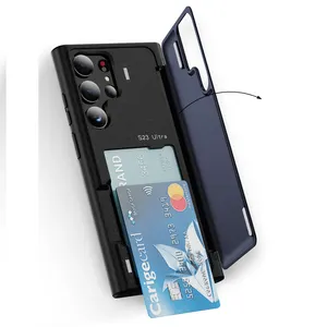 Étui De Téléphone PC Antichoc De Style Coréen Pour Samsung S23 Ultra Avec Béquille Et Fente Pour Carte