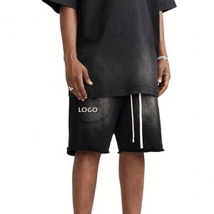 กางเกงขาสั้นผู้ชายแบบไล่ระดับสีสำหรับฤดูร้อน440กรัมผ้าแฟชั่นแนววินเทจลำลองสำหรับผู้ชาย - Product Image 2