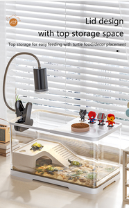 नई दृश्यों कछुए कछुए टैंक घर छोटे और मध्यम आकार के एक्वेरियम पारिस्थितिक मछली टैंक लिविंग रूम डेस्कटॉप ब्राजीलियन कछुए विशेष - Product Image 5