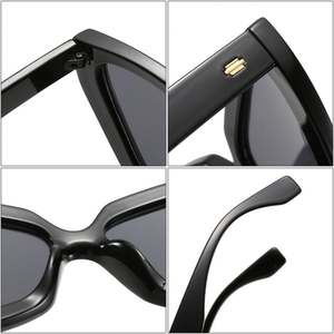 Gafas de Sol Retro de Moda con Logotipo Personalizado, Gafas de Sol de Ojo de Gato con Marco Poligonal Azul y Amarillo para Hombre y Mujer - Product Image 6