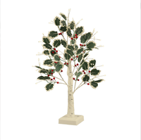 Kerstboomlicht LED Nieuwjaarsvakantie Feestdecoratie Gloeiende boom Binnenhuis Rood fruitblad Decoratieve lamp