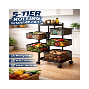 Estante Giratorio Metálico de 5 Niveles para Almacenamiento de Frutas y Verduras, de la Más Alta Calidad, OEM/ODM, Fácil de Montar, EDPRMS000 - Product Image 1