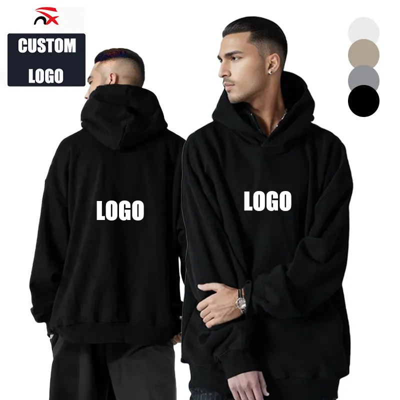 Haute qualité personnalisé 400G 100% coton taille américaine S-3XL sans corde hommes sweats à capuche sweat à capuche surdimensionné pour hommes