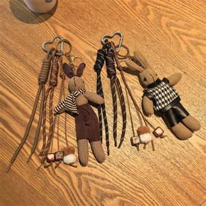Cross-Border MIU-Style Simple Cute Fun Fabric Plush Rabbit Keychain Backpack <b>Accessory</b> Doll Bag Pendant Valentine's Day <b>Birthday</b> - Product Image 4