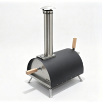 Four à pizza rotatif en acier inoxydable pour jardin, barbecue, four à charbon de bois rotatif pour camping, randonnée, maison