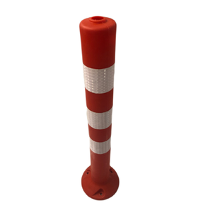Seguridad vial en la carretera, 750mm/75cm, poste de advertencia naranja/rojo, poste delineador con cinta reflectante de alta calidad - Product Image 1
