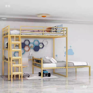 Lit superposé double ADORNEVE avec bureau, 4 tiroirs en tissu, lumières LED, station de charge, garde-corps de sécurité, échelle, pour enfants/adolescents, blanc, sans boîte - Product Image 3
