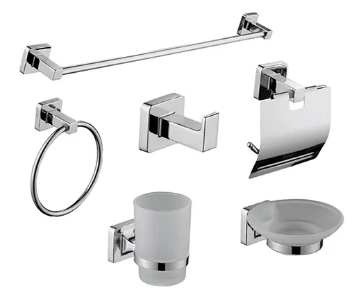 Prezzo di fabbrica accessori per il bagno Set di 6 pezzi Hardware per la casa bagno completo in acciaio inossidabile Set di accessori per il bagno