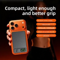 Support de batterie externe magnétique sans fil HXB 10000mAh Li-Polymère avec charge rapide 15W/20W, en alliage d'aluminium, Type-C, écran LED, portable
