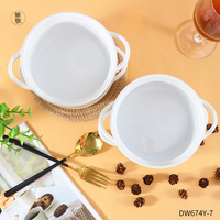 Ensemble de 4 bols à soupe en céramique empilables en porcelaine avec poignées pour la cuisine