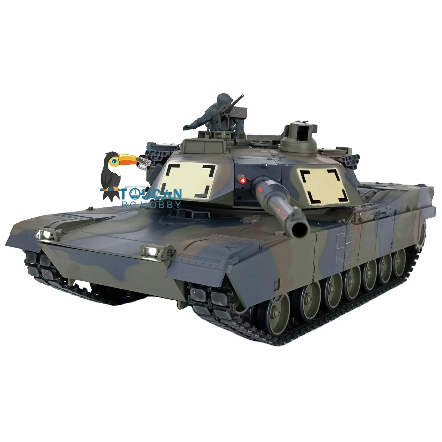 دبابة Heng طويلة بلاستيكية 1/16 7.0 من Abrams M1A2 RC دبابة 3918 تروس بعلبة أسطوانية دبابة توكان العسكرية وحدة تدخين الدخان مسدس TH17810-ali6