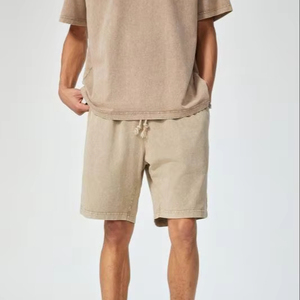 Pantalon court d'été Active Wear Blank Jogging Vintage Distressed Drawstring Acid Washed Sports Shorts pour hommes - Product Image 1