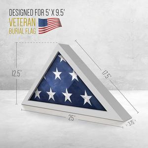 Cornice in legno con vetro frontale <span class=keywords><strong>a</strong></span> parete in piedi bandiera scatola espositiva in legno per bandiera di sepoltura (bandiera non inclusa) - Product Image 3