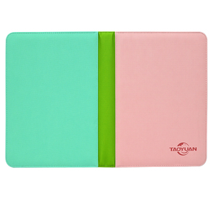 <span class=keywords><strong>Classeur</strong></span> de cartes arc-en-ciel personnalisable en cuir texturé diamanté avec pages intérieures vibrantes et fermeture éclair métallique - Product Image 3