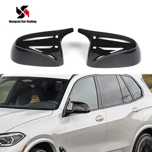 Cubierta de espejo retrovisor de ABS para coche BMW, tapas de retrovisor de puerta lateral, color negro brillante, para BMW X3, G01, X4, G02, X5, G05, X6, G06, X7, G07