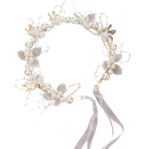 เครื่องประดับผมเจ้าสาวดอกไม้มุกหรูหราสวยงาม ดีไซน์ใหม่ ที่คาดผม-ขายส่ง - Product Image 6