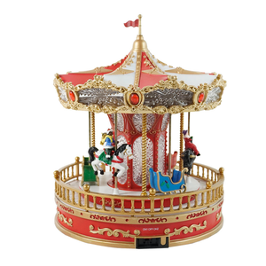 Carrousel de Noël musical lumineux à LED avec traîneau du Père Noël, décoration de Noël 2026, musique, village de Noël - Product Image 2