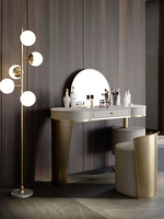 Coiffeuse de maquillage miroir coiffeuse en cuir de luxe blanc avec miroir caché coiffeuse antique
