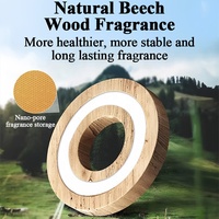 Diffuseur d'air frais pour voiture en métal à énergie solaire avec logo personnalisé, bois de hêtre naturel, aromathérapie, accessoires intérieurs pour véhicules