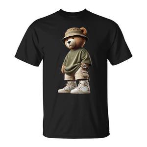 Camiseta con gráfico Urban Bear, estilo urbano, unisex, talla para adultos - Product Image 1