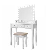Coiffeuse professionnelle de princesse pour filles, haute qualité, moderne, avec miroirs à longueur complète
