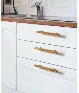 Tiradores moleteados de barra en T de latón cruzado con corte de diamante, herrajes para armarios y muebles de cocina para armarios, vestidores, armarios - Product Image 6