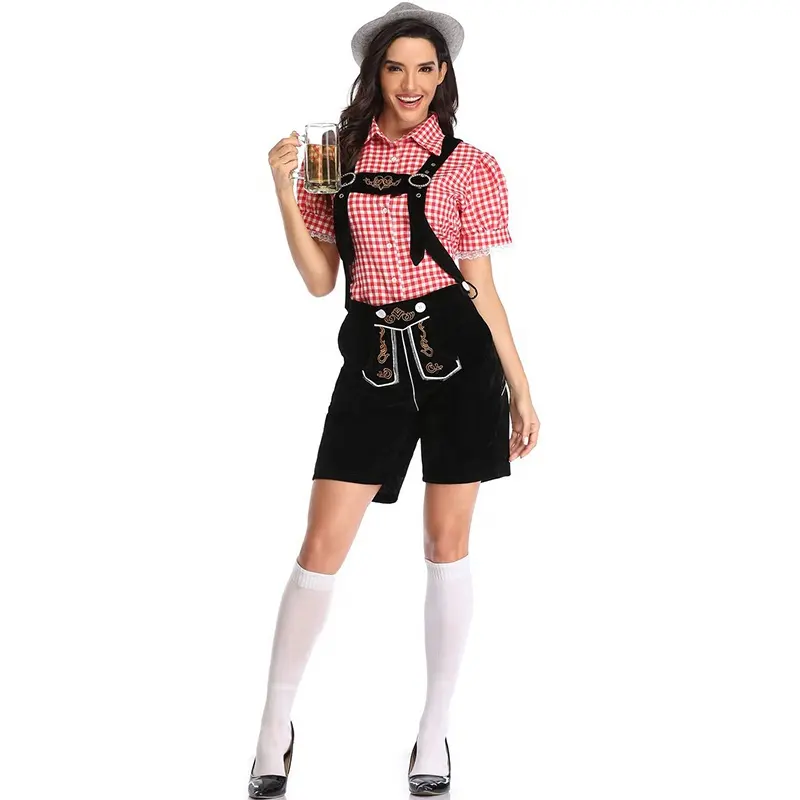 MANNI <span class=keywords><strong>महिला</strong></span>ओं के जर्मन चौड़ा घघरा पोशाक पारंपरिक बवेरियन Oktoberfest के जोड़ों के लिए वेशभूषा हेलोवीन <span class=keywords><strong>कार्निवल</strong></span>