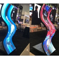Écran LED flexible numérique d'intérieur P2.5mm, panneaux incurvés pleine couleur, pliables, pour affichage vidéo extérieur, magasins de détail et centres commerciaux