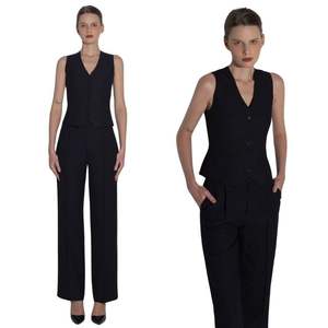 Tacenda High Fashion Ladies <b>Waistcoat</b> with Elegant Button Decoration and Tank Sleeves <b>Linen</b> ODM Service for <b>Women</b> - Product Image 5