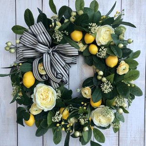 Decorazioni per la casa con ghirlande di plastica gialle a forma di rosa e limone, regali per le festività - Product Image 6