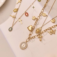 Collier ras du cou Mili en acier inoxydable avec pendentif déesse goutte d'huile et pendentifs multiples, style bambou, bijoux de mode de luxe léger européen et américain
