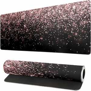 Alfombrilla de Ratón Rectangular para Juegos Sanxing, Resistente a Arañazos, con Diseño Artístico en Tela, 900x300x4mm, Patrón de Brillo Rosa y Negro - Product Image 1