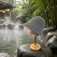 Chapeau de sauna en laine fait main avec broderie, bonnet de sauna en feutre écologique, protection thermique épaissie pour hammam et banya